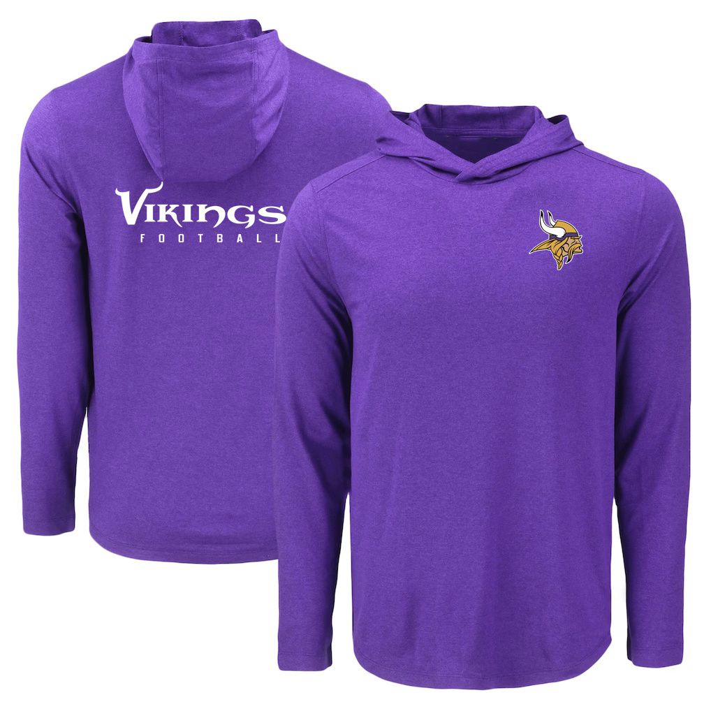 Men 2026 NFL Minnesota Vikings Hooded long sleeved T-shirt purple 05->nfl t-shirts->Sports Accessory
